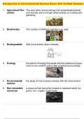 Introduction to Environmental Science Exam with Verified Answers