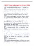 ATI RN Dosage Calculation Exam 4 2024 