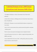 Limited Primary Care &colon; 68W Exam Questions and Answers 100&percnt; Pass