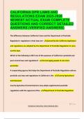 CALIFORNIA DPR LAWS AND  REGULATIONS EXAM 2025-2026  NEWEST ACTUAL EXAM COMPLETE  QUESTIONS AND CORRECT DETAILED  ANSWERS &lpar;VERIFIED ANSWERS&rpar;