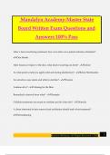 Mandalyn Academy-Master State Board Written Exam Questions and Answers 100&percnt; Pass