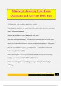 Mandalyn Academy Final Exam Questions and Answers 100&percnt; Pass