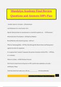 Mandalyn Academy Final Review Questions and Answers 100&percnt; Pass