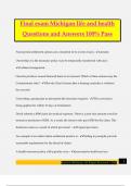 Final exam Michigan life and health Questions and Answers 100&percnt; Pass