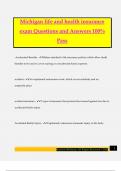Michigan Life and Health Insurance Bundled Exams Questions and Answers 100&percnt; Pass Guaranteed&comma; Reviewed 2025
