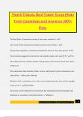 North Dakota Real Estate Exam &lpar;State Test&rpar; Questions and Answers 100&percnt; Pass
