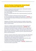 vSim for Nursing&colon; Fundamentals&colon; Vernon Russell  Questions and Answers 100&percnt; correct