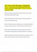 ATI&colon; Nurses touch Becoming a Professional Nurse- Profession and Professional Behavior Latest Questions With 100&percnt; Correct Answers Updated &vert;2025&vert;