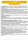 BUSINESS AND LAW TEST CALIFORNIA CSLB QUESTIONS WITH 100&percnt; CORRECT ANSWERS &vert;UPDATED&vert; &vert;2025>26&vert;