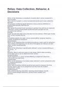 Relias&colon; Data Collection&comma; Behavior&comma; & Decisions exam with 100&percnt; correct answers 2025