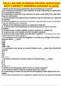 CSLB CONTRACTOR S LAW & BUSINESS BUNDLED EXAM 100&percnt; VERIFIED &vert;LATEST UPDATE&vert;