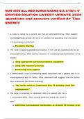 NUR 4500 ALL MED SURGE EXAMS Q & A100&percnt; VERIFIED SOLUTION LATEST UPDATE 2024 questions and answers verified A&plus; Tips &num;NEW&excl;&excl;&excl;   1&rpar;&Tab;A nurse is caring for a patient who has an immunodeficiency&period; What assessment finding should prompt the nurse to consider the po