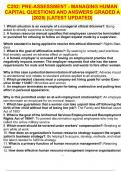 C202&colon; PRE-ASSESSMENT - MANAGING HUMAN CAPITAL QUESTIONS AND ANSWERS GRADED A &vert;2025&vert; &vert;LATEST UPDATED&vert;