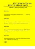  UNCC BRAIN AND BEHAVIOR FINAL EXAM QUESTIONS AND ANSWERS 2025