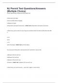 NJ Permit Test Questions&sol;Answers  &lpar;Multiple Choice&rpar;&comma; 350 Questions and answers 