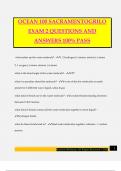OCEAN 100 SACRAMENTOGRILO EXAM 2 QUESTIONS AND ANSWERS 100&percnt; PASS