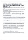NAPSR - CHAPTER 1 EXAM WITH QUESTIONS AND ANSWERS ALREADY REVISED &excl;&excl;&excl; 