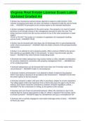 Virginia Real Estate License Exam Latest Updated Graded A&plus;