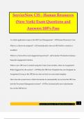 ServiceNow CIS - Human Resources &lpar;New York&rpar; Exam Questions and Answers 100&percnt; Pass