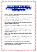 ADVANCED ALCOHOL AND DRUG COUNSELOR EXAM QUESTIONS WITH VERIFIED ANSWERS