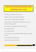 TAUC PF EXAM QUESTIONS AND ANSWERS 100&percnt; PASS