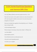 TAUC Scribe final Exam Questions and Answers 100&percnt; Pass