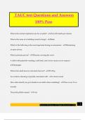 TAUC test Questions and Answers 100&percnt; Pass