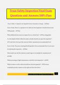 Texas Safety Inspection Final Exam Questions and Answers 100&percnt; Pass