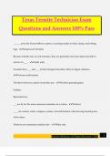 Texas Termite Technician Exam Questions and Answers 100&percnt; Pass
