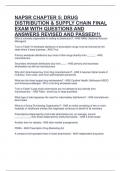 NAPSR CHAPTER 5&colon; DRUG DISTRIBUTION & SUPPLY CHAIN FINAL EXAM WITH QUESTIONS AND ANSWERS REVISED AND PASSED&excl;&excl;&excl;&period;