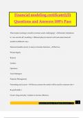 Financial modeling certificate&lpar;1&sol;2&rpar; Questions and Answers 100&percnt; Pass