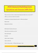 WSP Financial Modelling Exam Questions and Answers 100&percnt; Pass