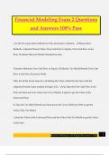 Financial Modeling Exam 2 Questions and Answers 100&percnt; Pass