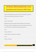 WVSSAC 2025 Football Part 1 Test Questions and Answers 100&percnt; Pass