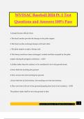 WVSSAC Baseball 2024 Pt&period; 1 Test Questions and Answers 100&percnt; Pass