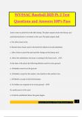 WVSSAC Baseball 2025 Pt&period; 2 Test Questions and Answers 100&percnt; Pass