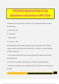WVSSAC Baseball Part 2 Test Questions and Answers 100&percnt; Pass