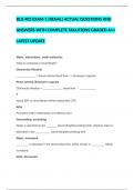 BLD 402 EXAM 1 &lpar;RENAL&rpar; ACTUAL QUESTIONS AND ANSWERS WITH COMPLETE SOLUTIONS GRADED A&plus;&plus; LATEST UPDATE