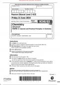 VERIFIED GCSE JUNE 2024  Pearson Edexcel Level 3 GCE CHEMISTRY Advanced PAPER 3&colon; General and Practical Principles in Chemistry MERGED QUESTION PAPER> MARK SCHEME> 100&percnt; GUARANTEE