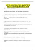LEVEL A INSTRUCTOR QUESTIONS WITH CORRECT ANSWERS 2025