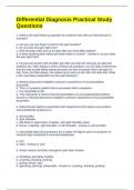 Differential Diagnosis Practical Study Questions and Answers