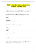 AE Practice Questions with Verified Correct Answers 2025