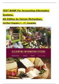 TEST BANK For Accounting Information Systems 4th Edition by Vernon Richardson&comma; Verified Chapters 1 - 17&comma; Complete Newest Version