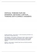 Critical thinking nur 200 Hondros&comma; 200 exam 1 critical thinking