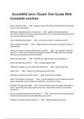 Econ0002 term 1Exam Test Guide With Complete solution