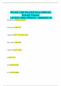 NCLEX LAB VALUES &lpar;from UWorld&rpar; Already Passed LATEST 2025 UPDATE &vert; GRADED A&plus;