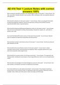 AE 416 Test 1 Lecture Notes with correct answers 100&percnt;