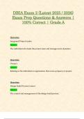 DBIA Exam 2 &lpar;Latest 2025 &sol; 2026&rpar; Exam Prep Questions & Answers &vert; 100&percnt; Correct &vert; Grade A