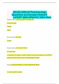 NCLEX UWorld Pharmacology Questions and Answers Rated A LATEST 2025 UPDATE&vert; 100&percnt; Pass