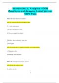 Introduction to Analytics - D491 Questions and Answers Latest Version  100&percnt; Pass
